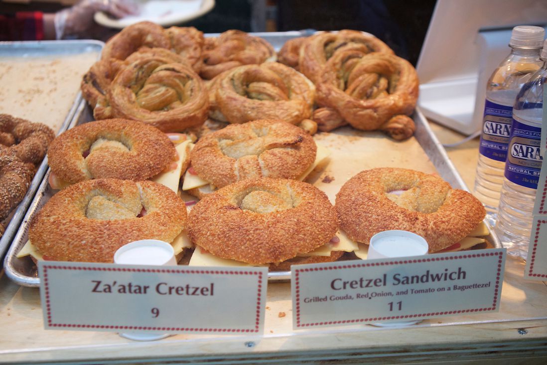 Cretzel sandwiches from Bread's Bakery<br>